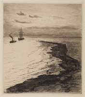 KG 09005
<br/>
Kustgezicht met strekdam
<br/>
<em>Storm van 's-Gravesande, Carel Nicolaas (1841-1924)</em>
